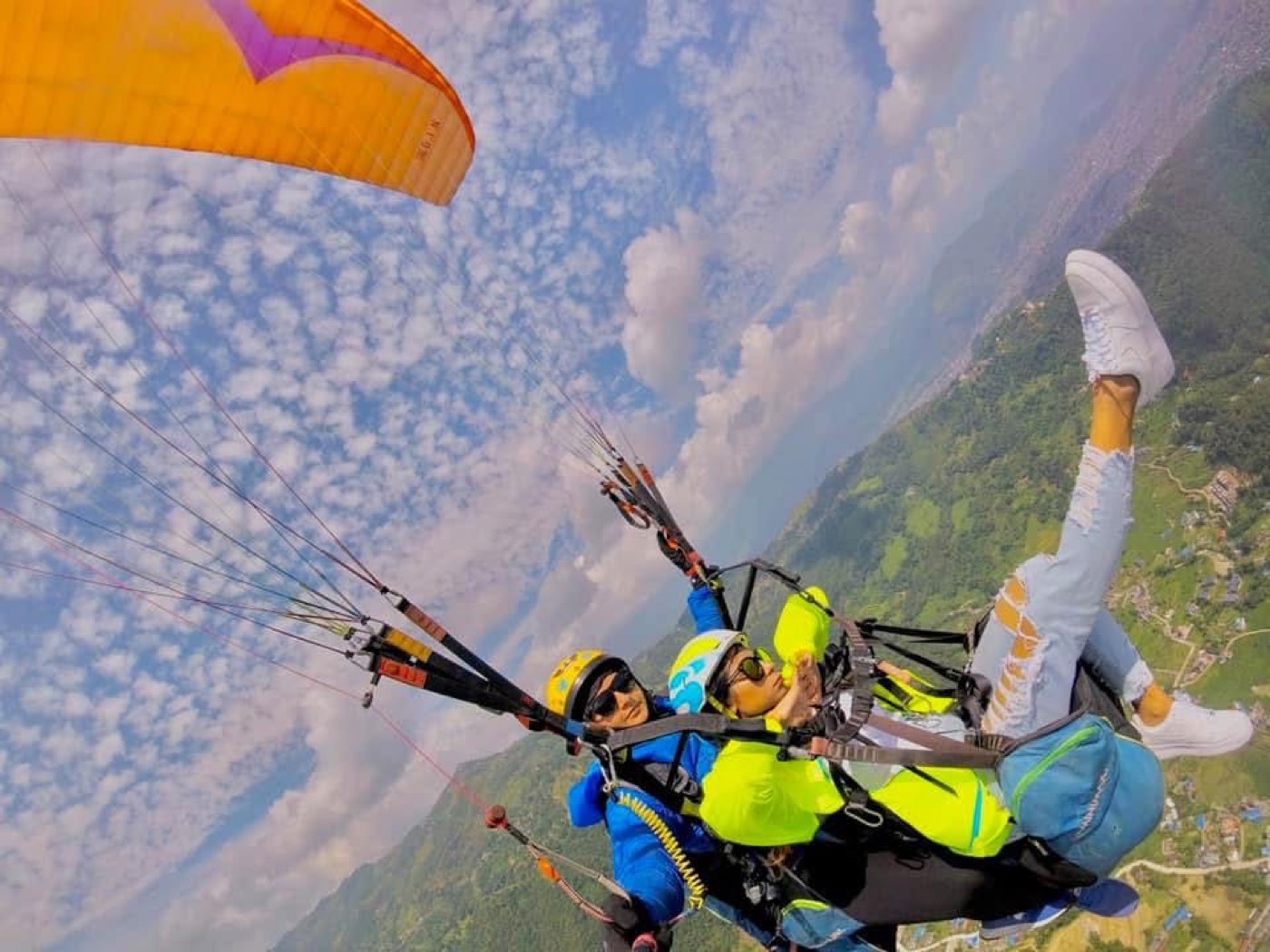 Paragliding over the lake