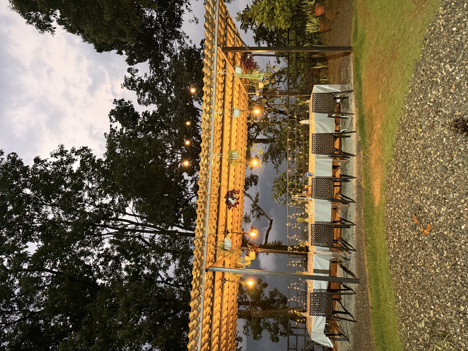 Dinner under the pergola
